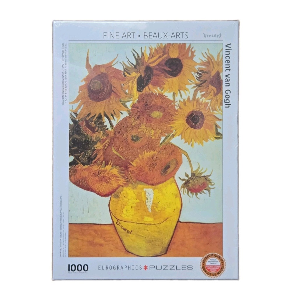 Eurographics Van Gogh Twelve Sunflowers Detail 1000 Piece Jigsaw Puzzle Art New